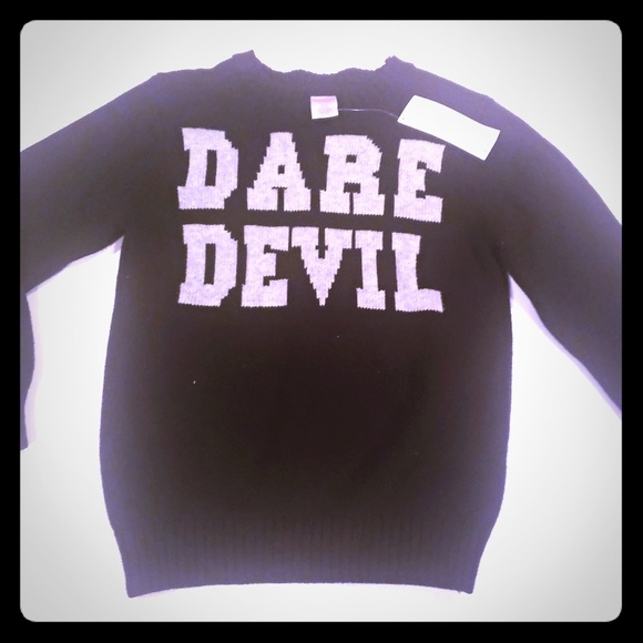 Gymboree Other - Gymboree DARE DEVIL Black & Gray Sweater Small 5-6
